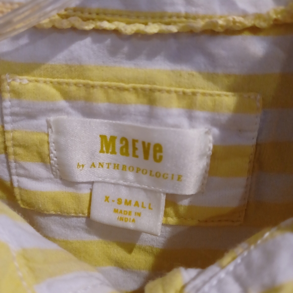 Anthropologie Maeve The Bennet Striped Button Down Hi/Low Shirt - Picture 8 of 8